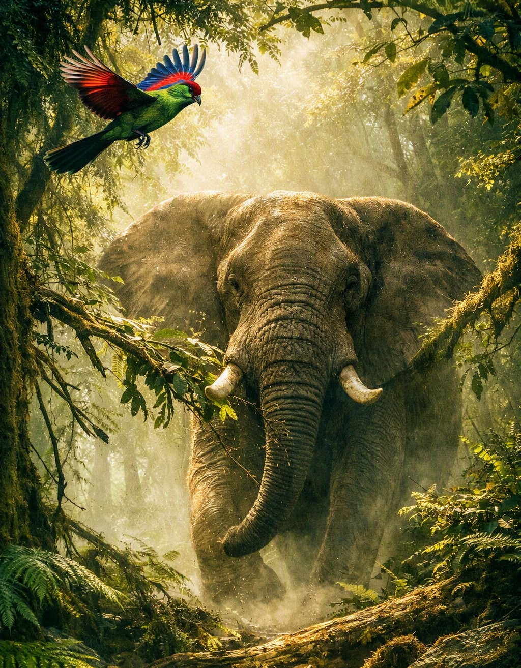 Olifant en Loerie